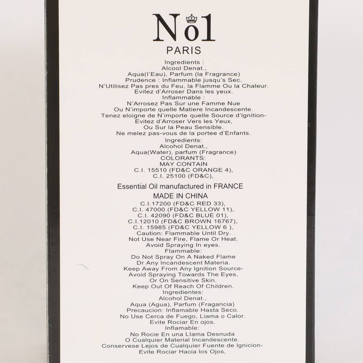 No 1 Paris Perfume for Women 100ml EDP